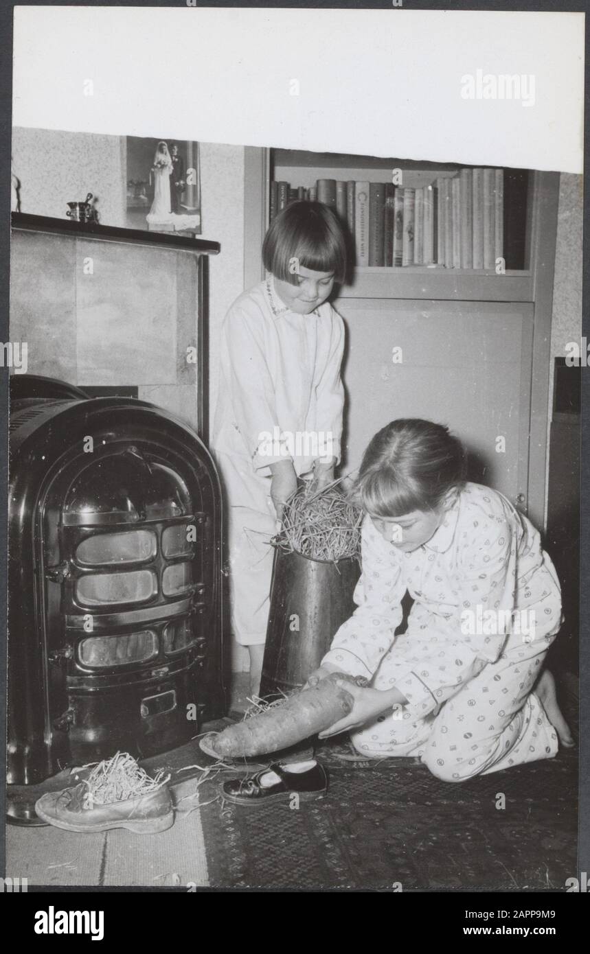 children put their shoe by the stove with feed for the horse Date