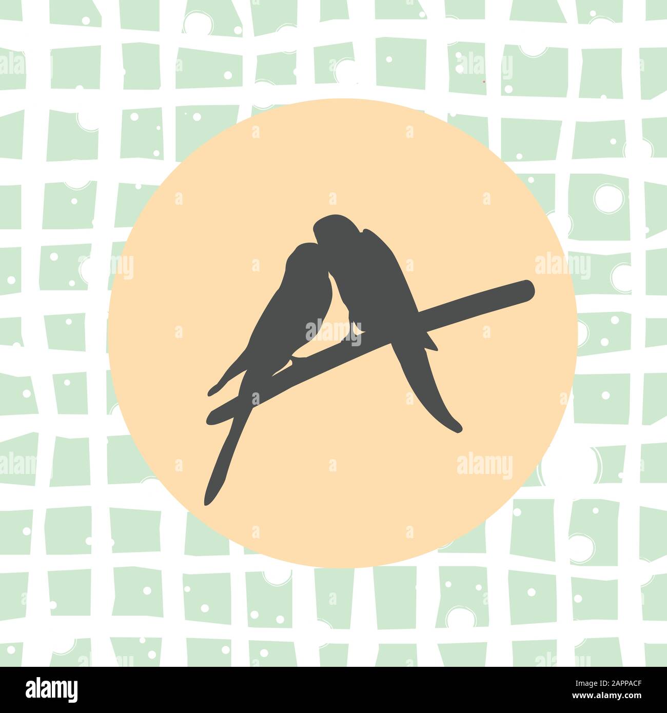 Two bird Flat Icon. Vector Illustration Stock Vector