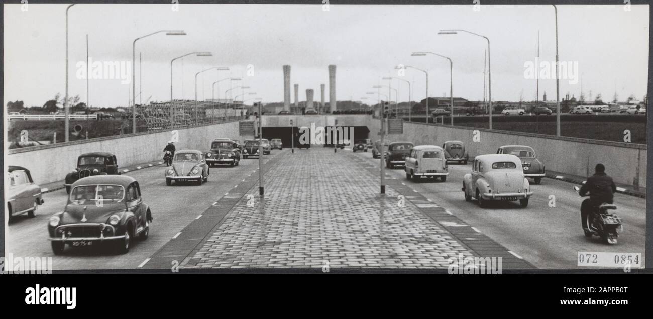tunnels, traffic Date: September 29, 1957 Location: Noord-Holland, Velsen Keywords: traffic Conversion name: Velsertunnel Stock Photo