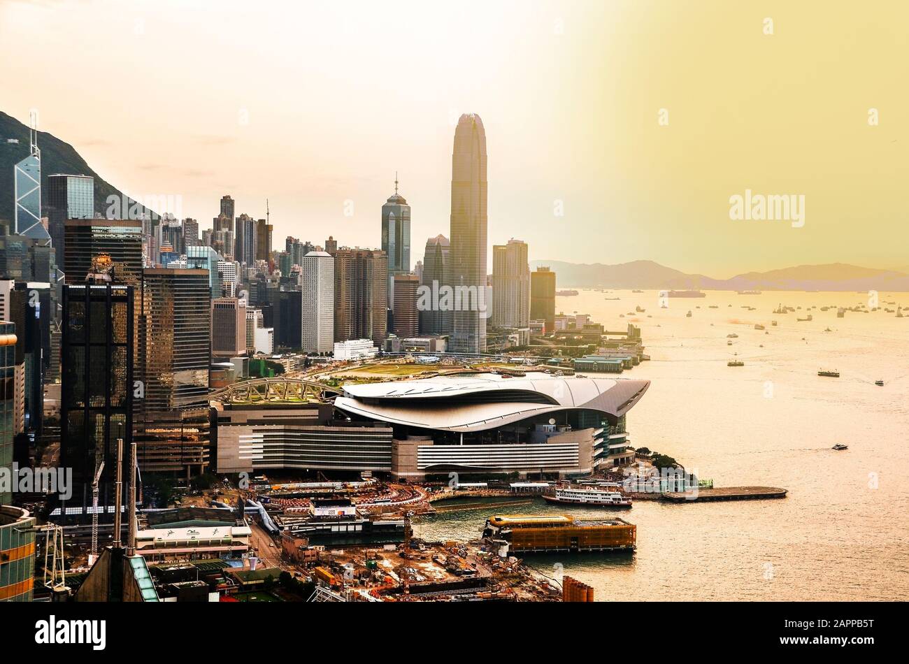 Hong kong downtown aerial view hi-res stock photography and images - Alamy