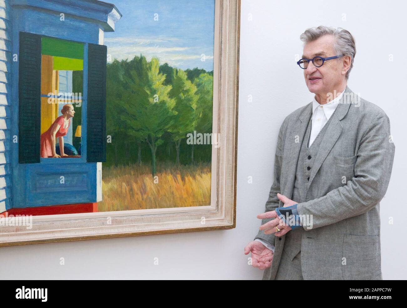Basel, Switzerland - January 24, 2020: Edward Hopper Exhibition at the  Fondation Beyeler with german Director Wim Wenders, who s Project "Two or  Three Things I Know about Edward Hopper", a 3D