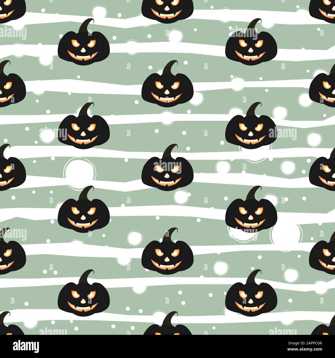 Seamless pattern with Halloween pumpkins with scary stare. Vector ...