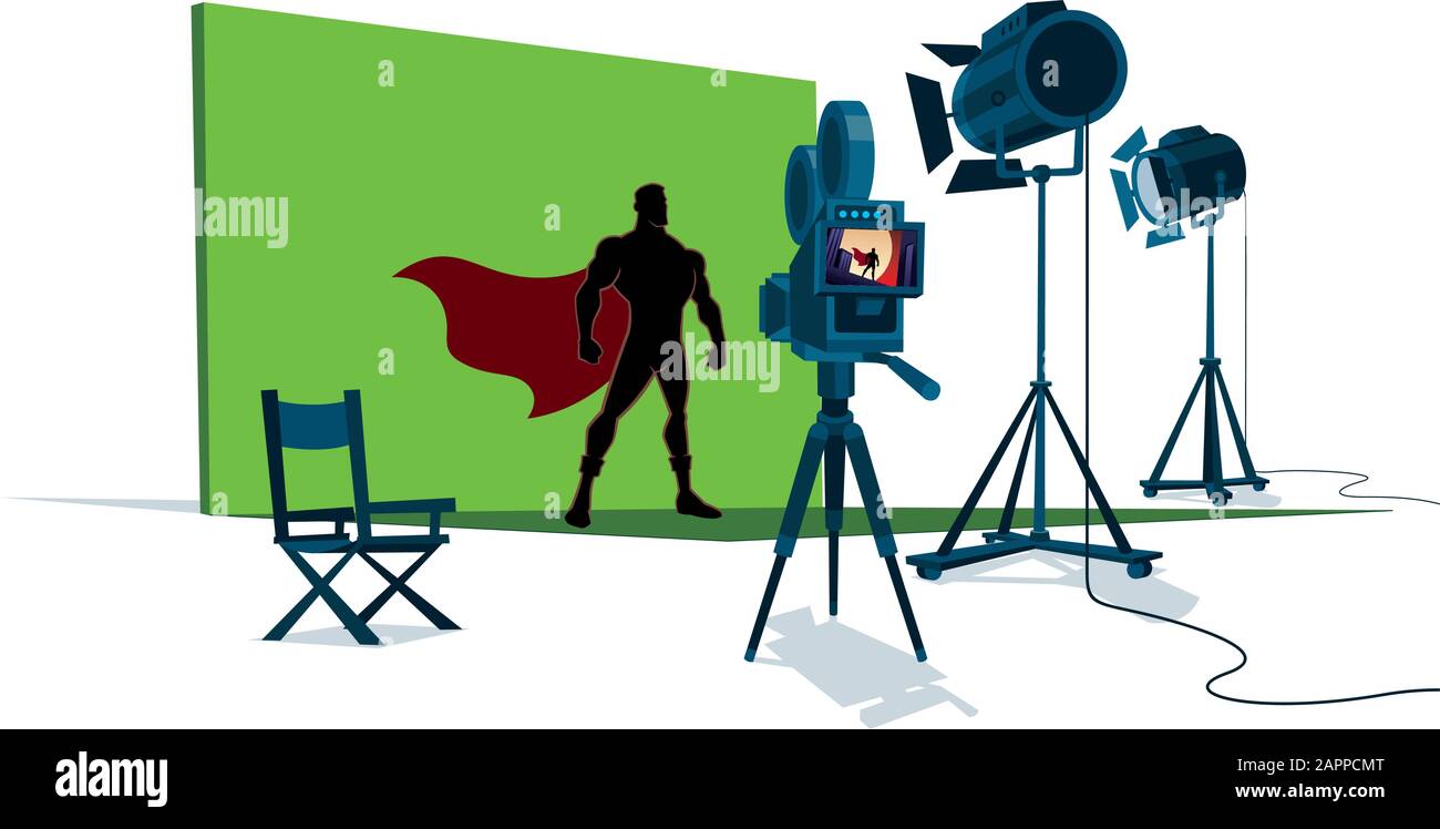 Superhero Movie Set Stock Vector