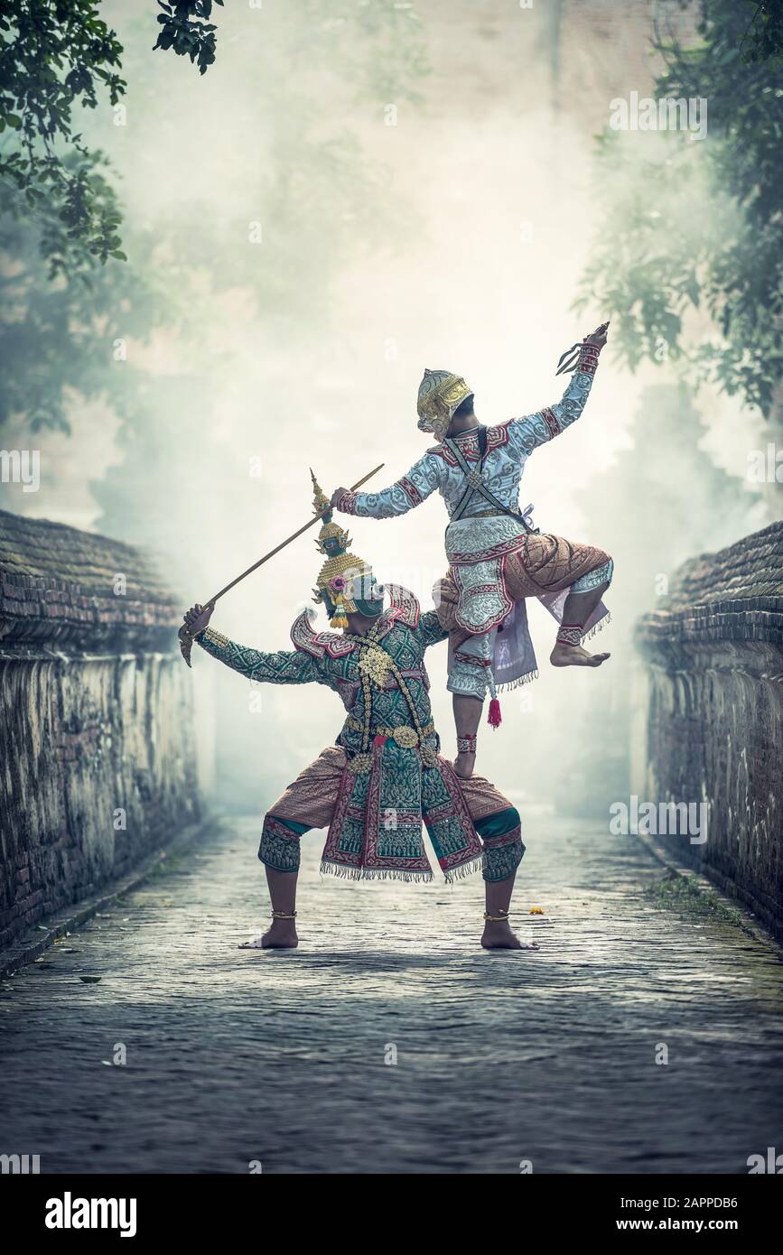 Khon Is Traditional Dance Drama Art Of Thai Classical Masked This 