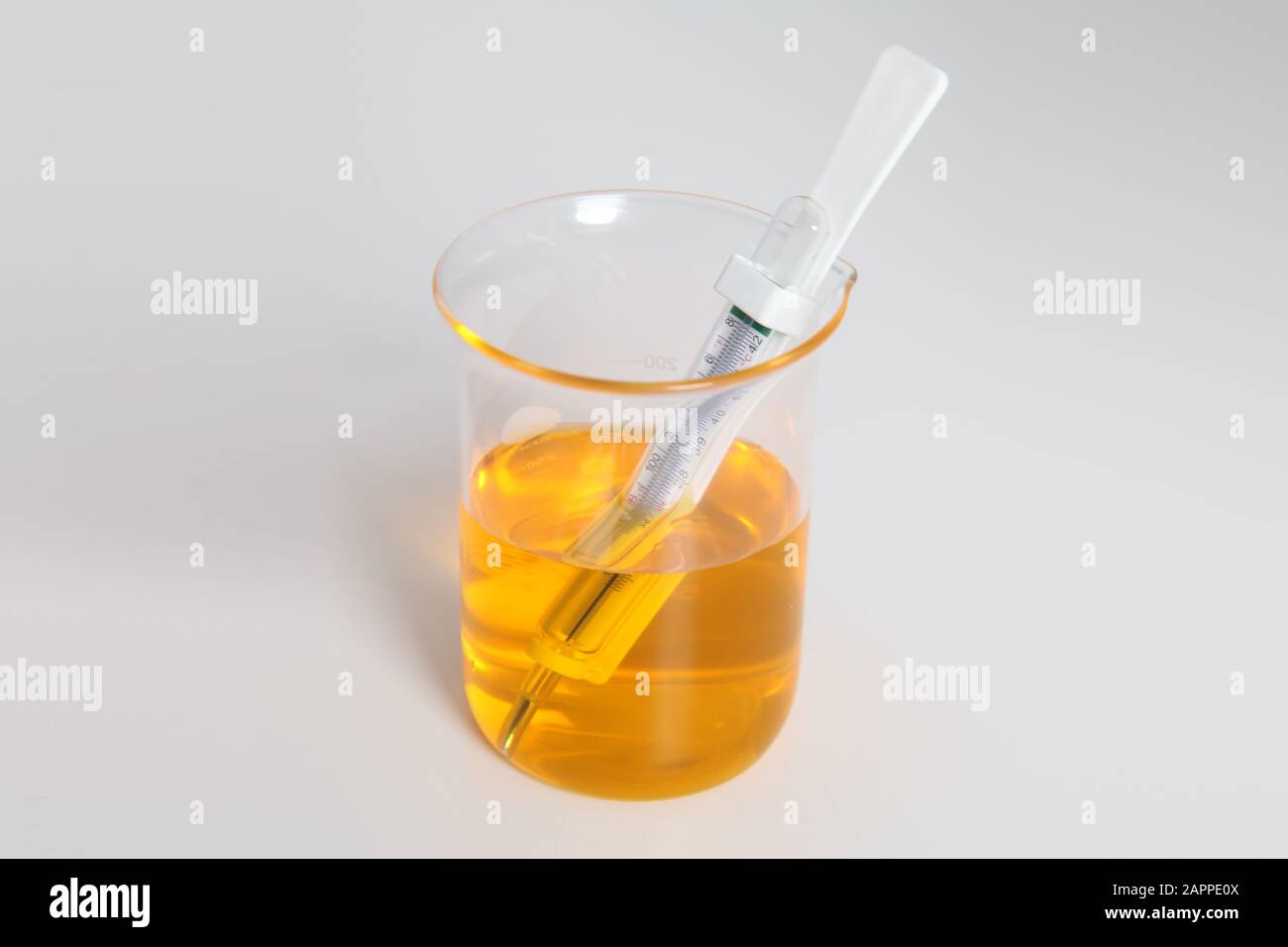 A glass of tea with a thermometer – License Images – 944985 ❘ StockFood