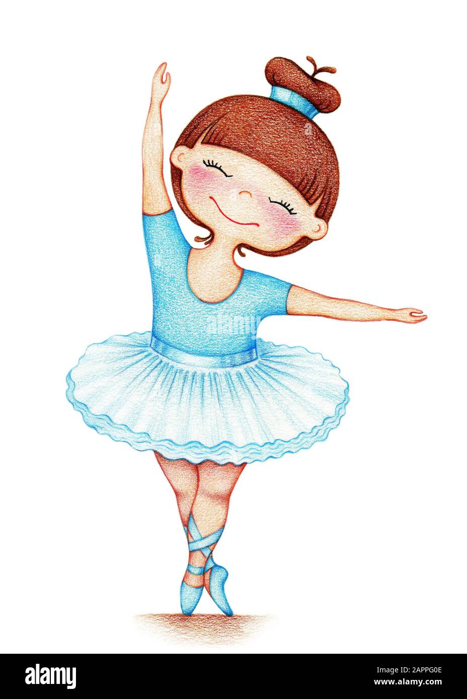 Hand drawn llustration of little ballerina Stock Photo - Alamy