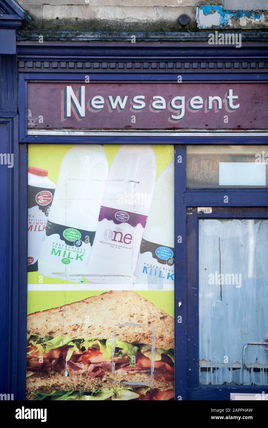 A closed newsagent on the UK High Street Stock Photo