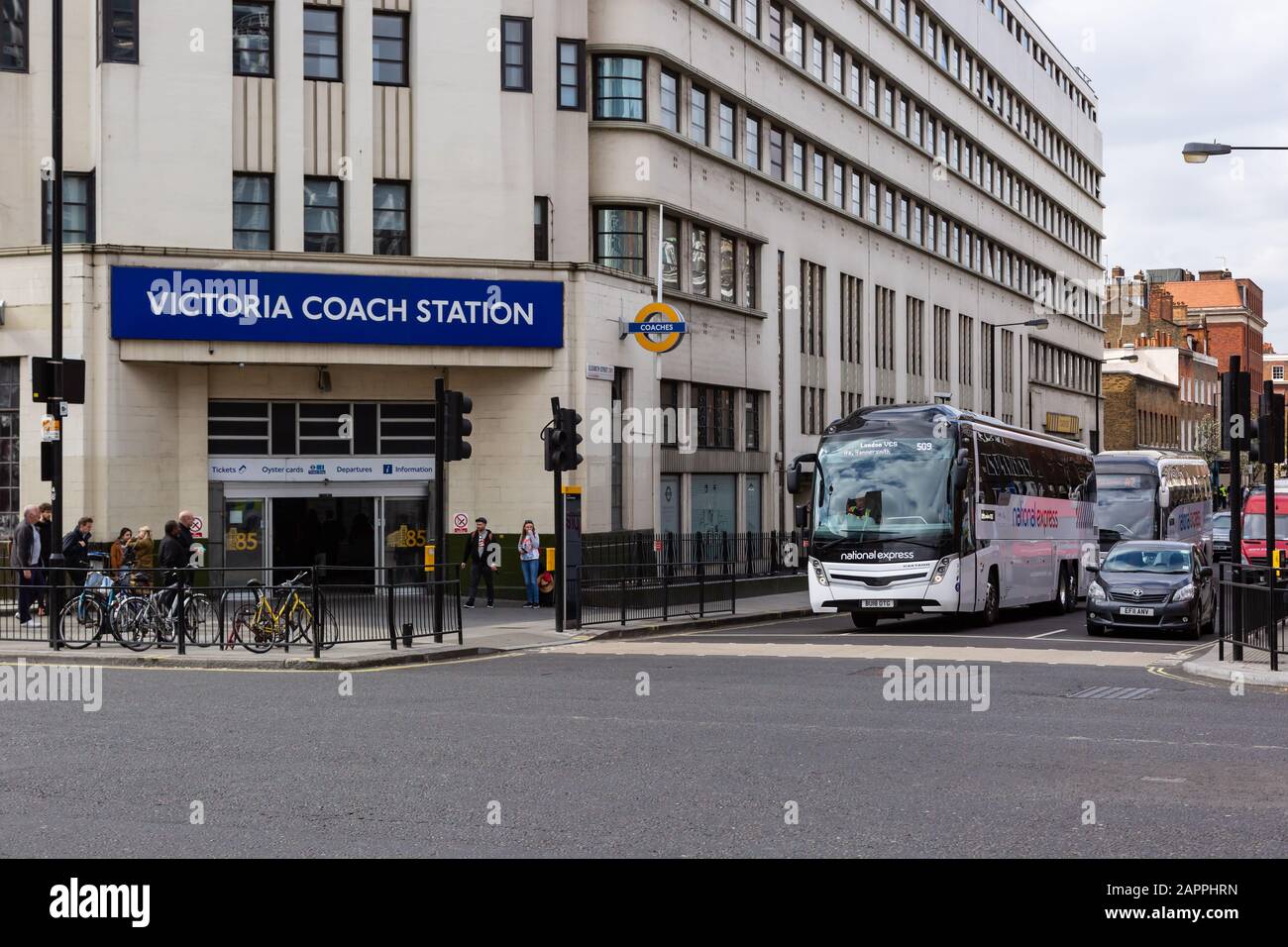 Victoria Coach Station on Buckingham Palace road. Stock Photo