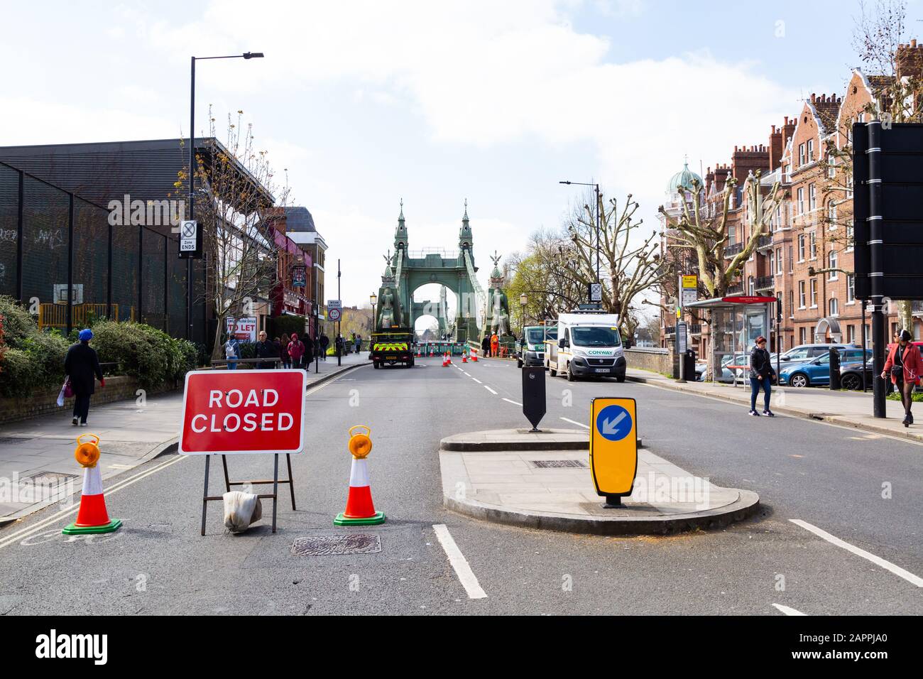 Repair And Maintenance Work On Hammersmith Bridge Prior To Its