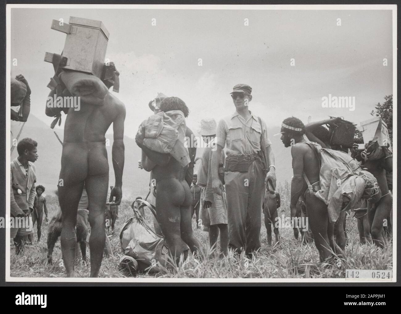 Under the direction of the Controller Mr. R.A. Gonsalves, on 21 October 1958, a patrol left Wamena, in the Baliem Valley, with the aim of carrying out the wreck of American Dakota, who crashed in May 1945, in the northeast pass of the valei. Stock Photo