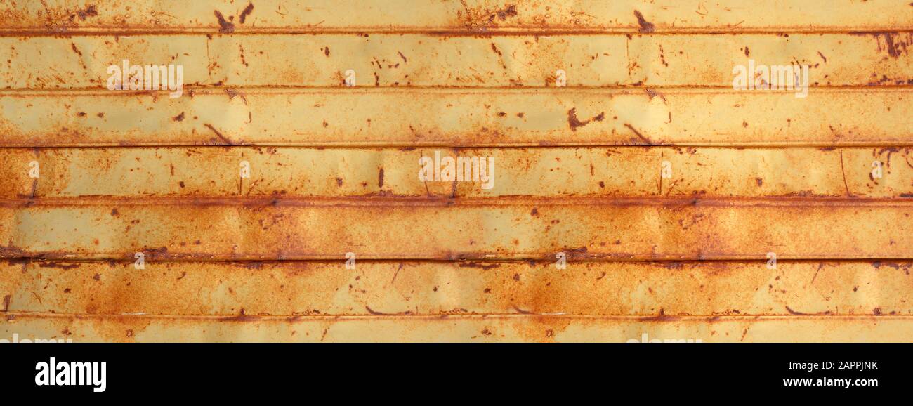 old rusty sheet metal wall, banner background wallpaper Stock Photo - Alamy
