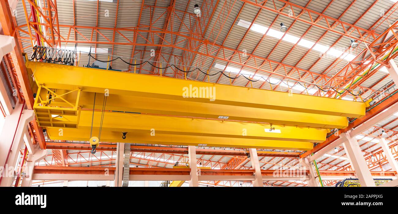 Production Factory Overhead Crane Stock Photo
