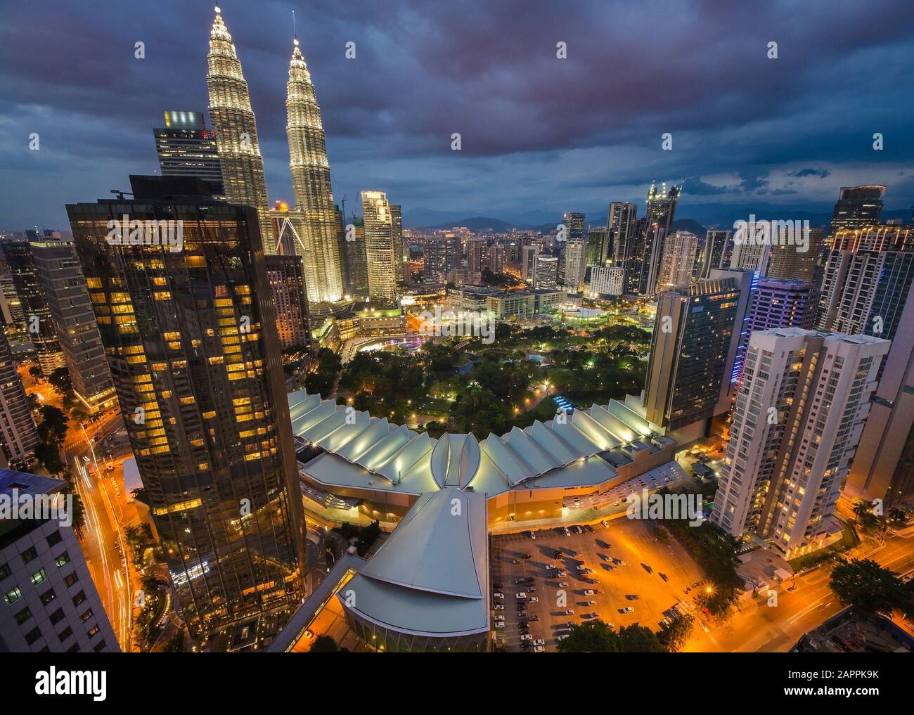 Capital City Of Malaysia Kuala Lumpur At Night Aerial Night View Stock Photo Alamy