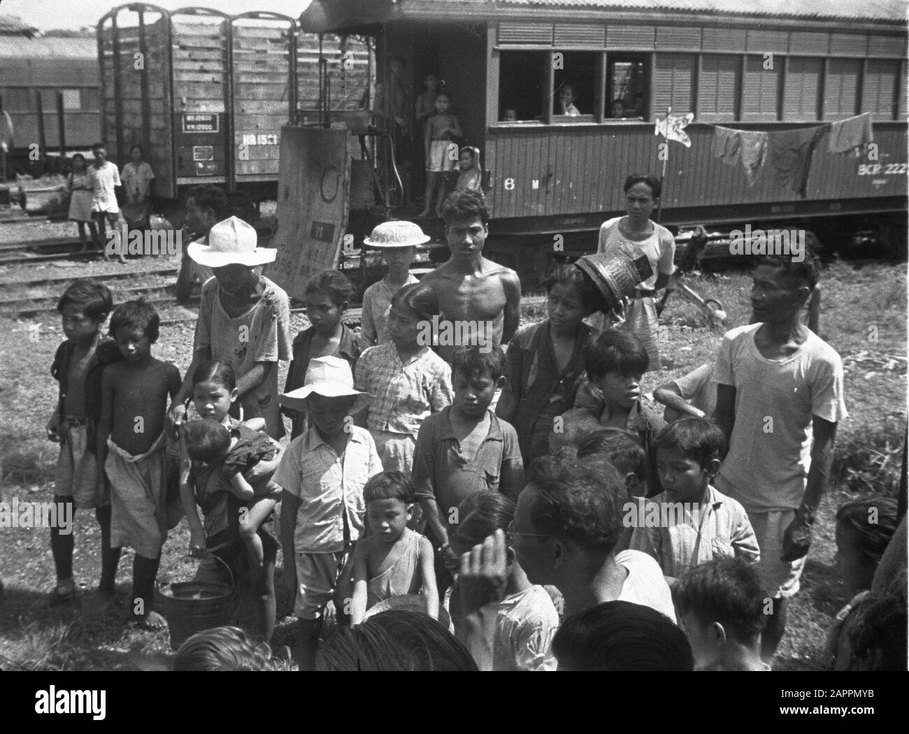 Rice Distribution in Solo  Rice Distribution in Solo and Djocja soon after occupation Date: 1948/12/01 Location: Indonesia, Java, Dutch East Indies, Solo Stock Photo
