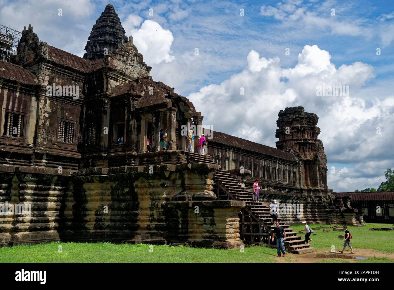 Cambodia, Angkor Wat, Siem Reap Province. The magnificent Khmer temple of Angkor Wat bathed in afternoon sunshine. Stock Photo