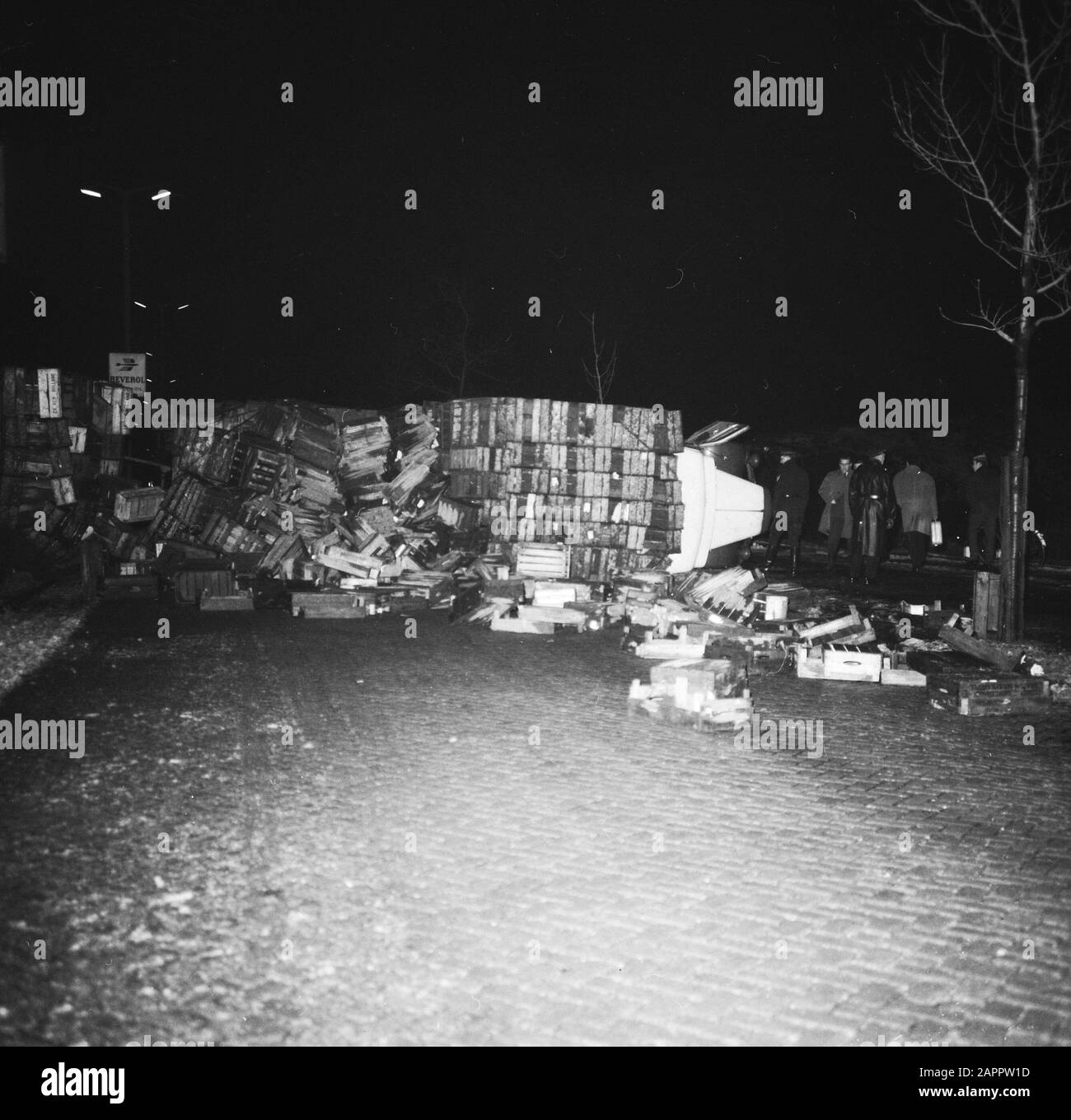 Truck with trailer slipped and turned over at Haagseweg near the