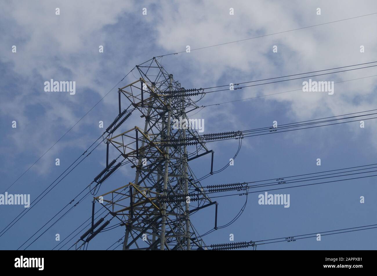 Cabling A High Power Rack High voltage wire rack Stock Photo - Alamy