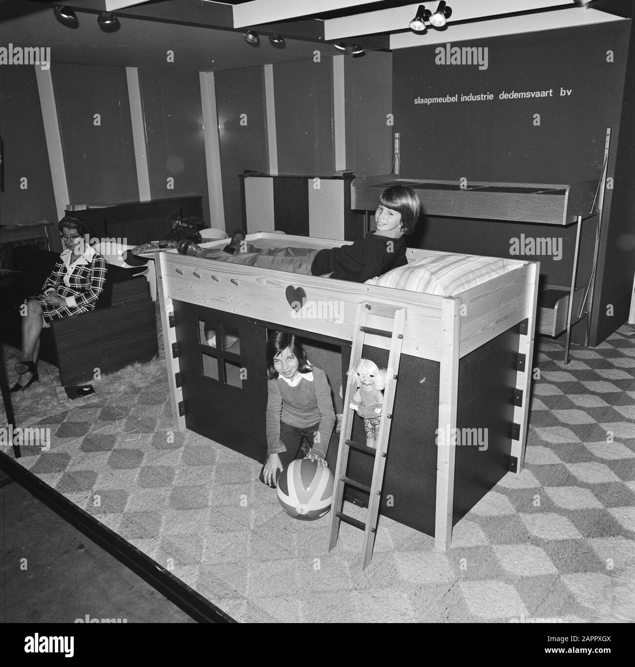 International furniture fair in Utrecht Loft bed for a child with a