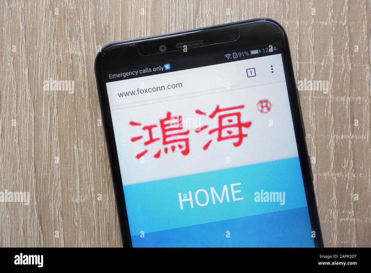 Foxconn website displayed on a modern smartphone Stock Photo
