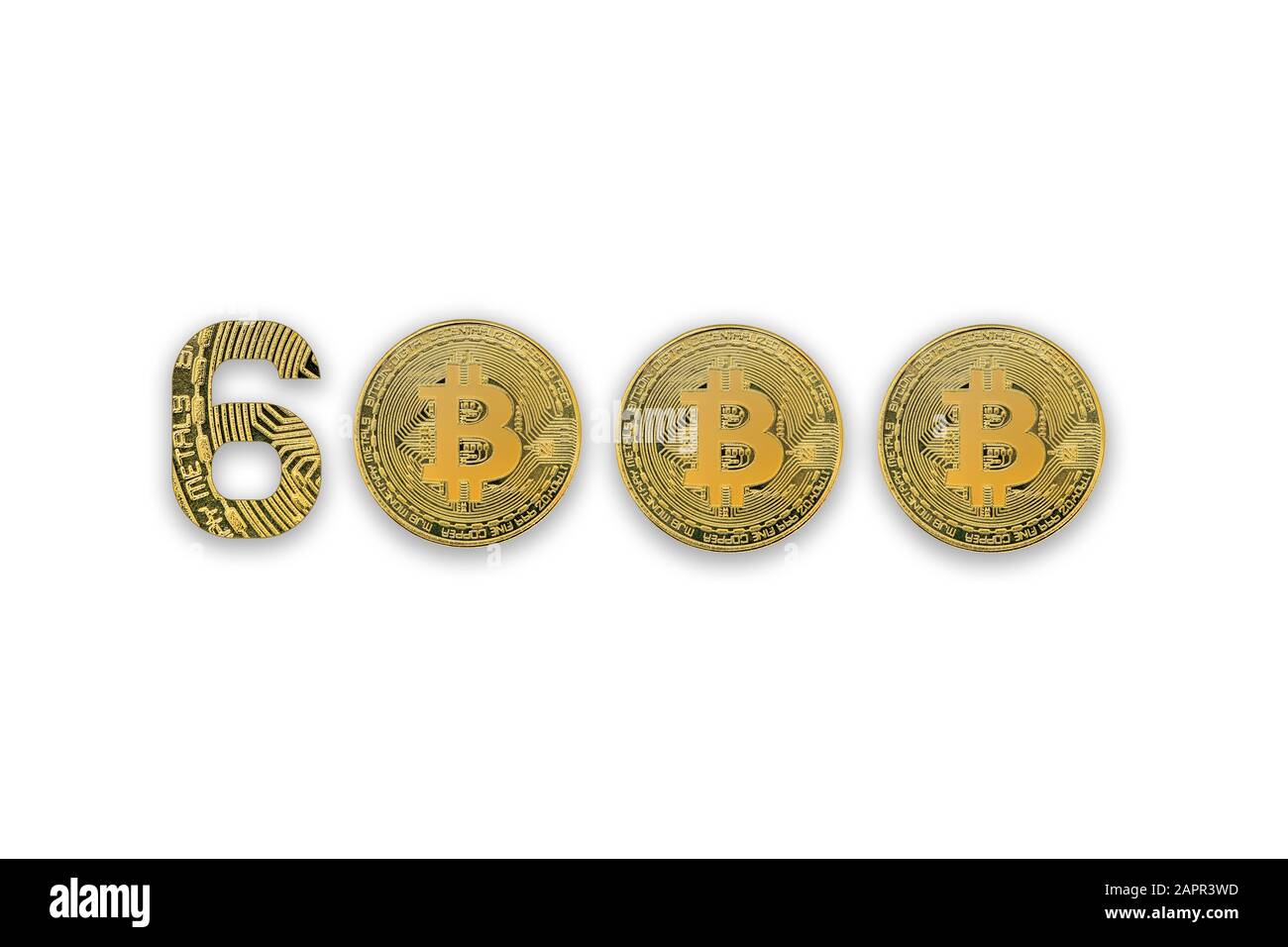 6000 bitcoin exchange rate, isolated. Crypto currency style for design  Stock Photo - Alamy