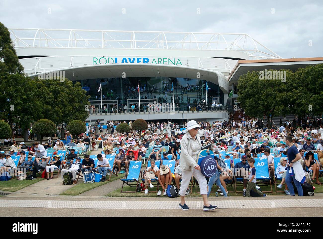 Melbourne Park, Melbourne, Victoria, Australia. 24th Jan, 2020. Australian  Open Tennis, Day 5; People watch the matches from inside the park but  outside the stadium seats Credit: Action Plus Sports/Alamy Live News