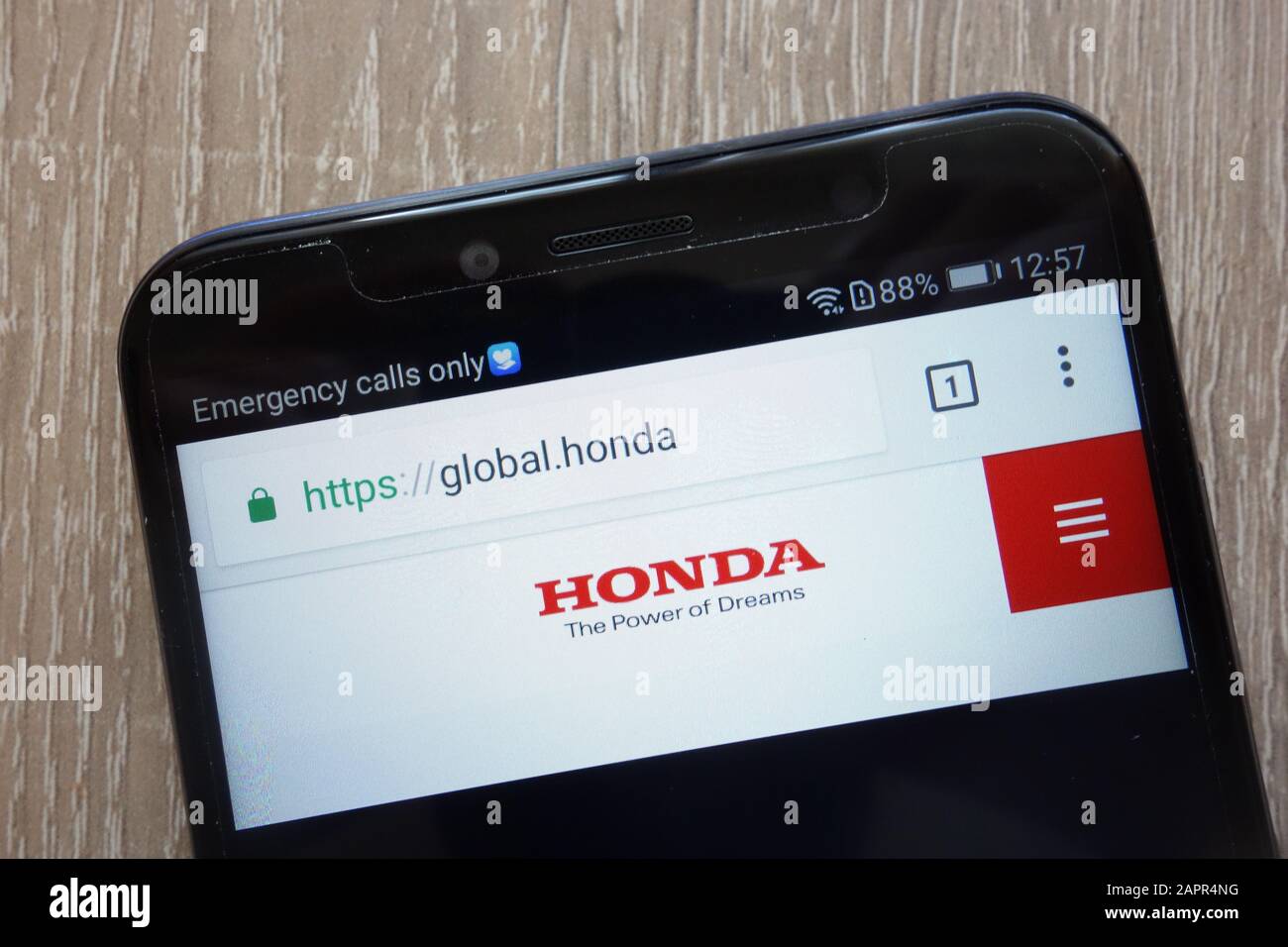 Honda Motor website displayed on a modern smartphone Stock Photo Alamy