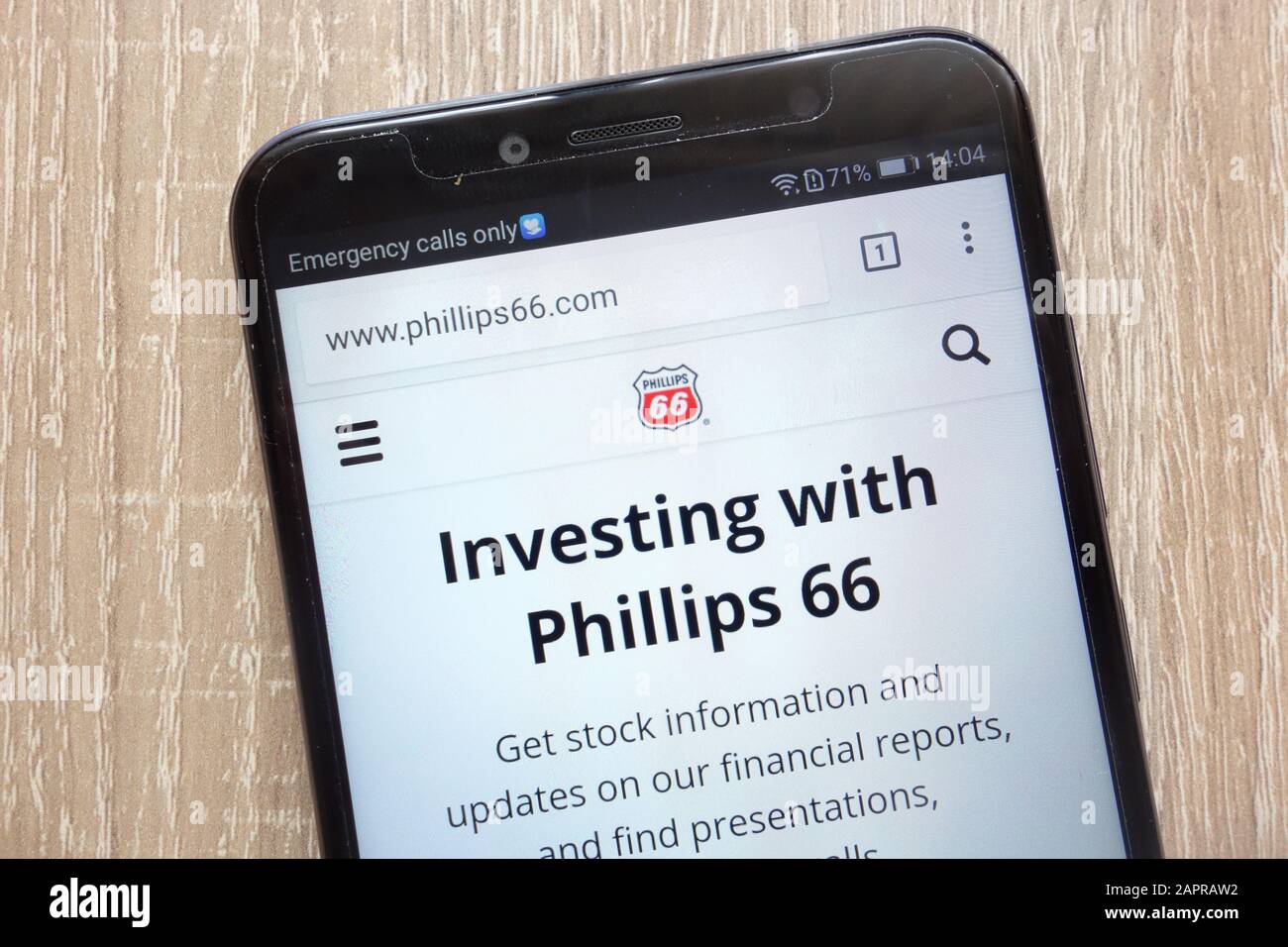 Phillips 66 website displayed on a modern smartphone Stock Photo