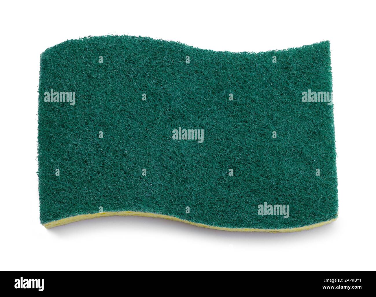Green Scrubbing Pad Sponge Isolated on White. Stock Photo