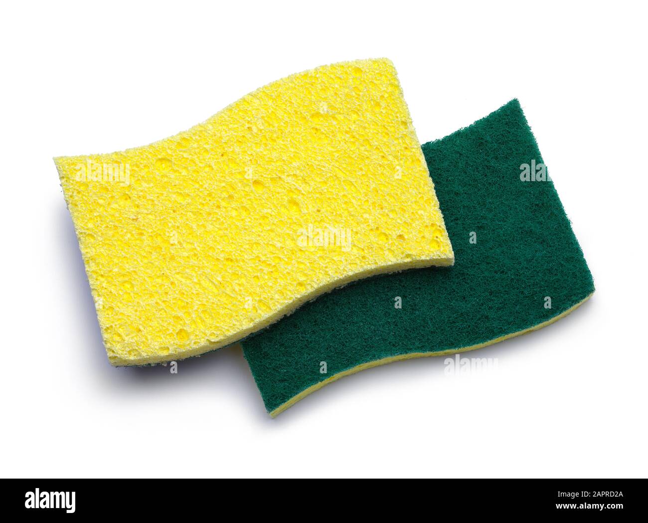 Green and Yellow Sponges Isolated on White Stock Photo Alamy