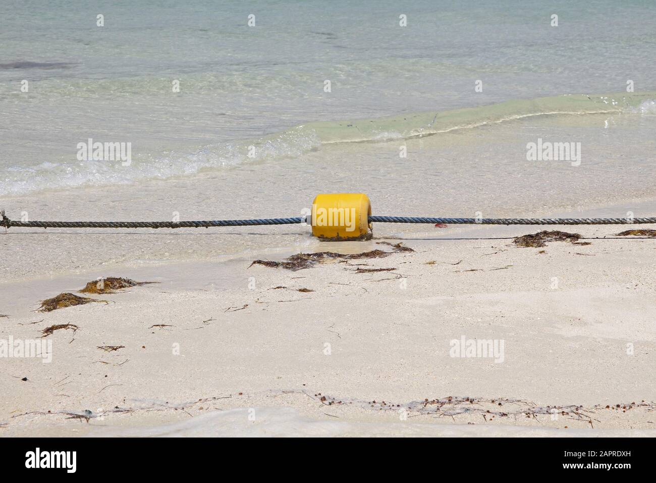 Buoy line along beach, Mauritius. Stock Photo