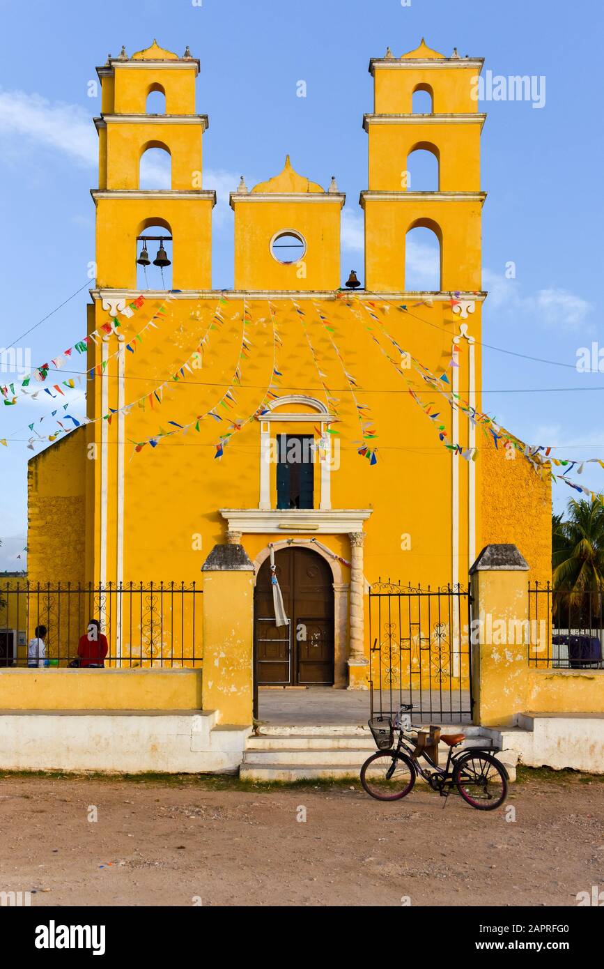 Church Nuestra Senora de la Natividad, Acanceh, Yucatan, Mexico Stock Photo