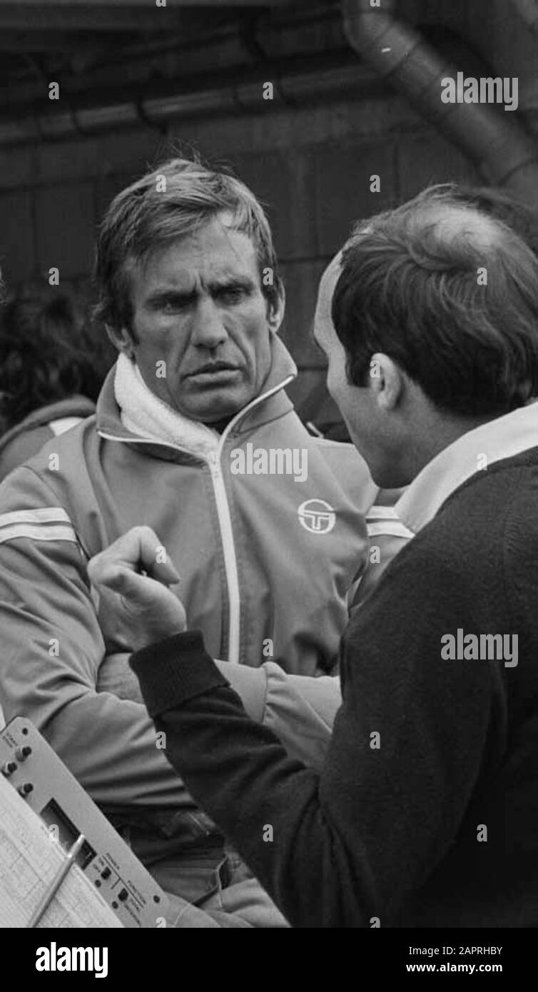 ' Argentine racer Carlos Reutemann with team owner Frank Williams.; ' Stock Photo