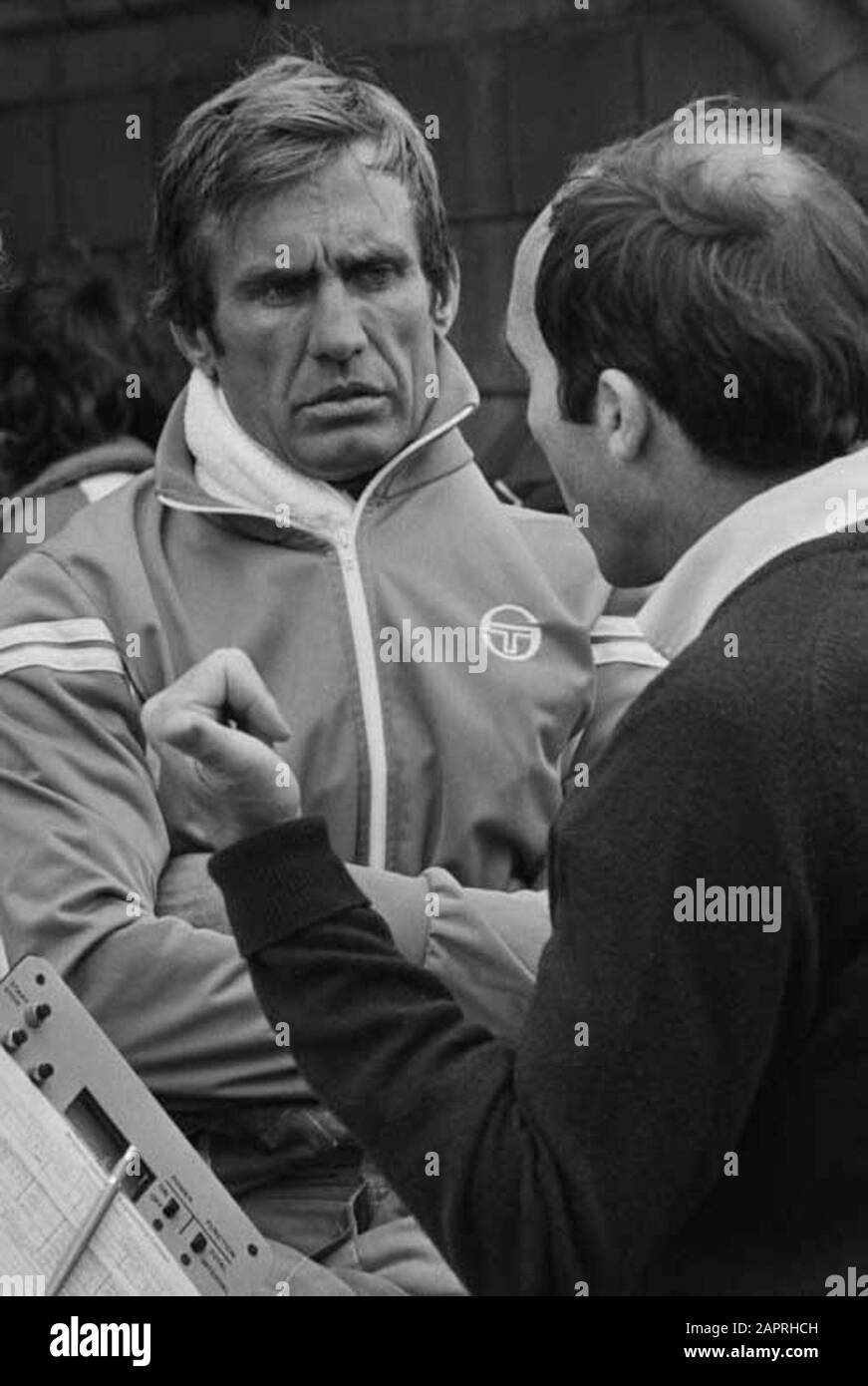 ' Argentine racer Carlos Reutemann with team owner Frank Williams.; ' Stock Photo