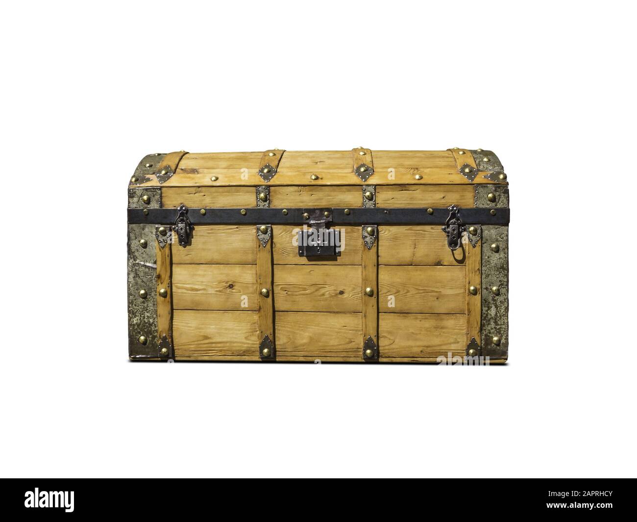 Old wooden treasure chest isolated on a white background Stock Photo ...