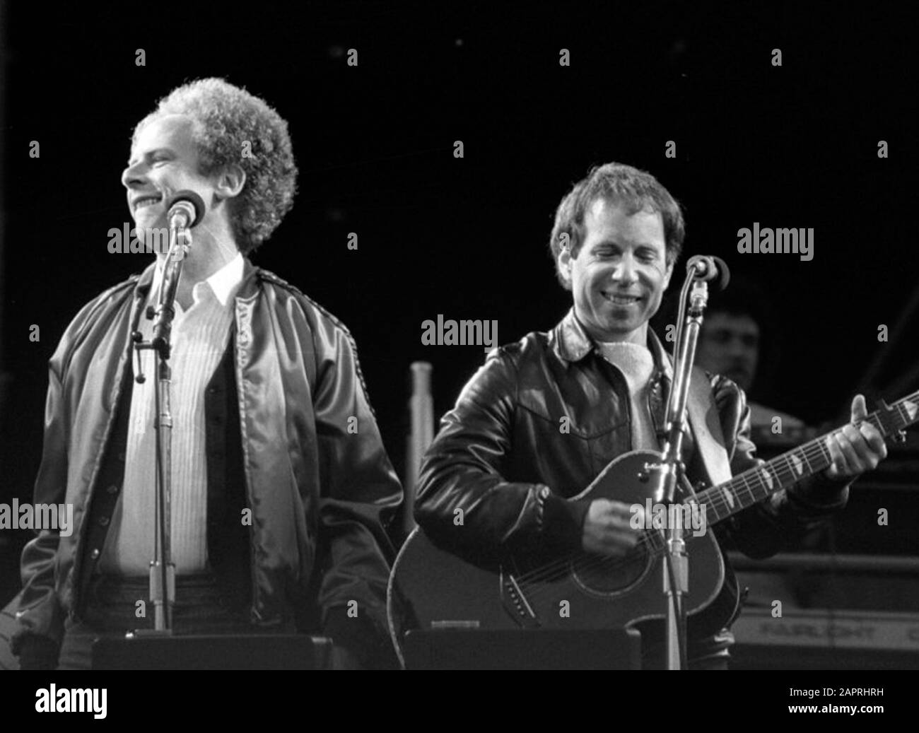 ' Simon and Garfunkel performing at the Feijenoord Stadion, Rotterdam, the Netherlands in 1982; ' Stock Photo