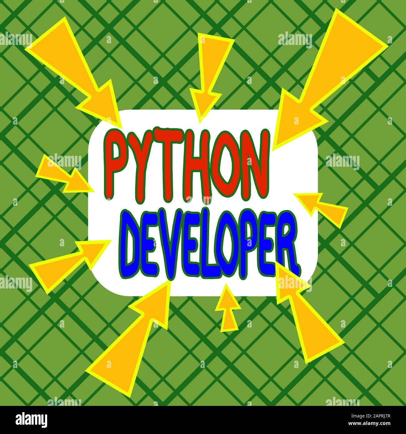 Conceptual hand writing showing Python Developer. Concept meaning responsible for writing serverside web application logic Asymmetrical uneven shaped Stock Photo