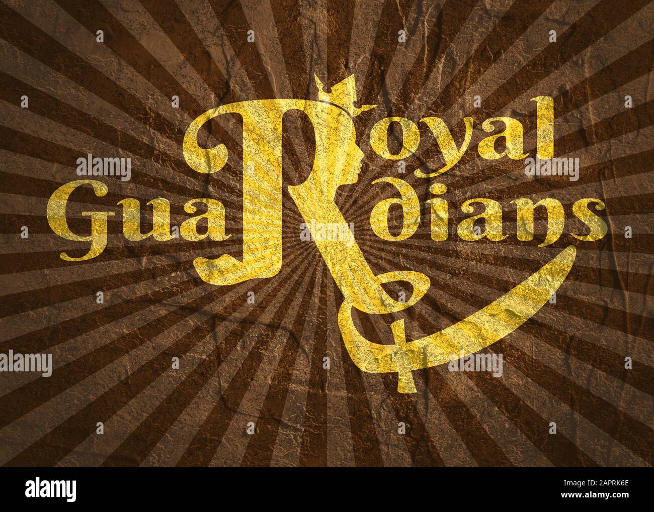 Royal crown logo. Business golden emblem with R letter and face ...