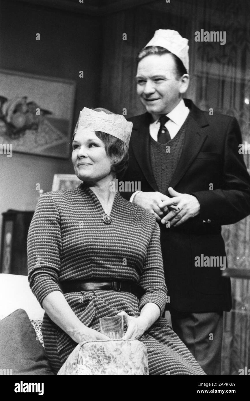 Judi Dench and Michael Williams as Barbara and Bob Jackson in PACK OF LIES by Hugh Whitemore directed by Clifford Williams at the Lyric Theatre, London in 1983. Dame Judith Olivia Dench CH DBE FRSA, born 1934. Married to the actor Michael Williams from 1971 until his death in 2001. They had one daughter, the actress Finty Williams, born in 1972. Stock Photo