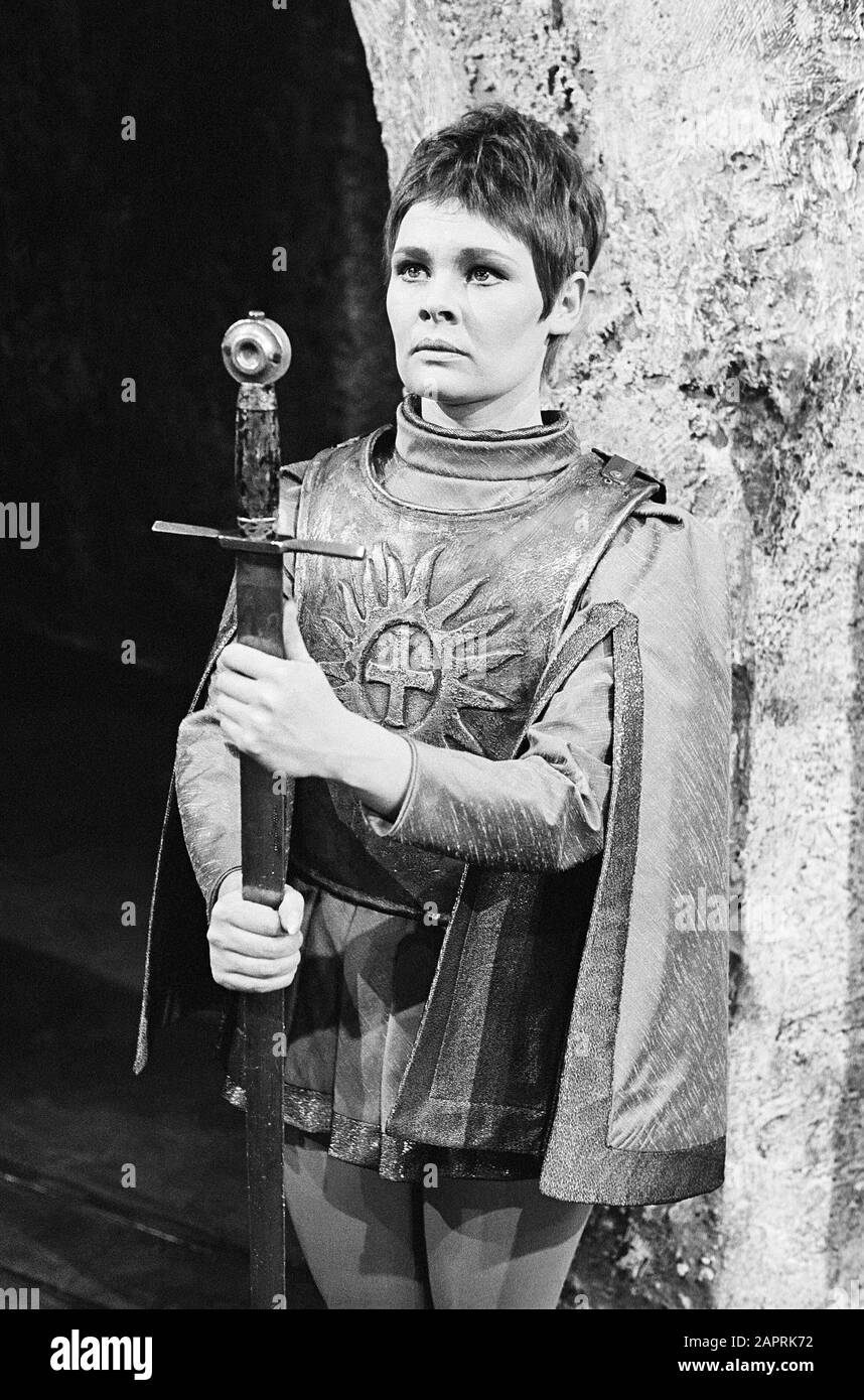 Judi Dench as Saint Joan in SAINT JOAN by George Bernard Shaw directed by John Neville at the Nottingham Playhouse, England in 1966.    Dame Judith Olivia Dench CH DBE FRSA, born 1934 Stock Photo