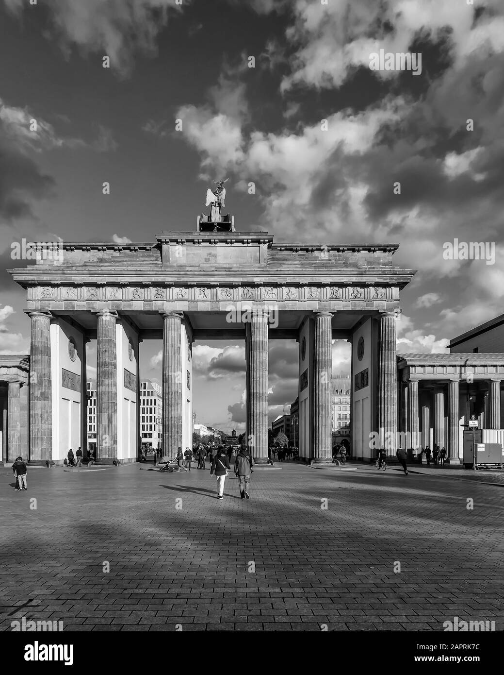 The Brandenburg Gate in Berlin, Germany, against a beautiful dramatic ...