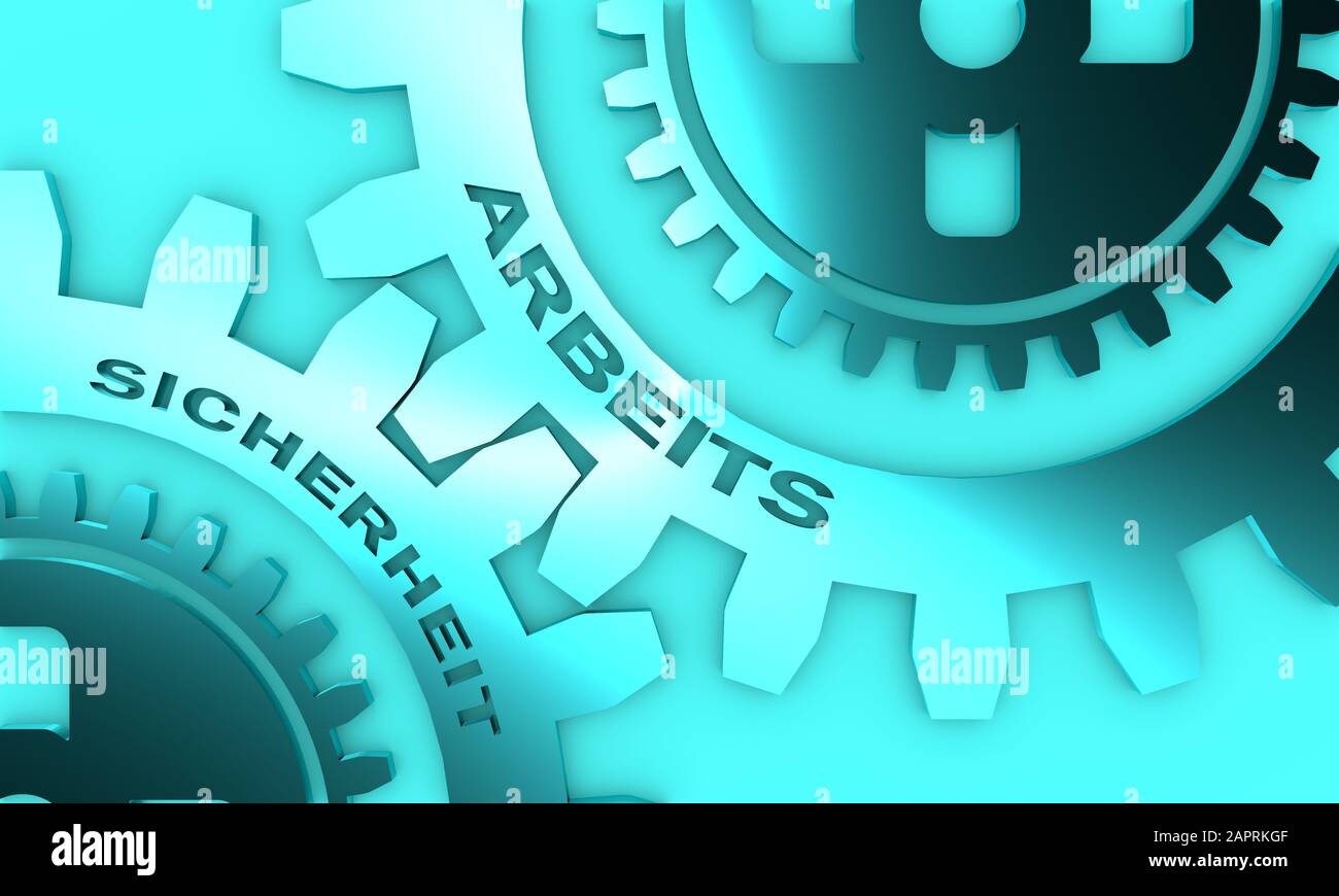 Work and safety text on the mechanism of gears. An inscription in ...