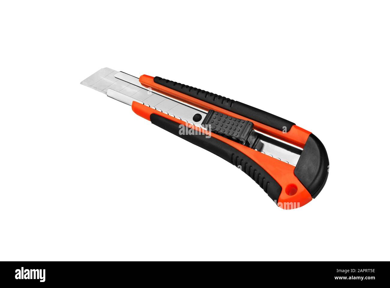 Cutter knife isolated on white background. Stationery paper knife