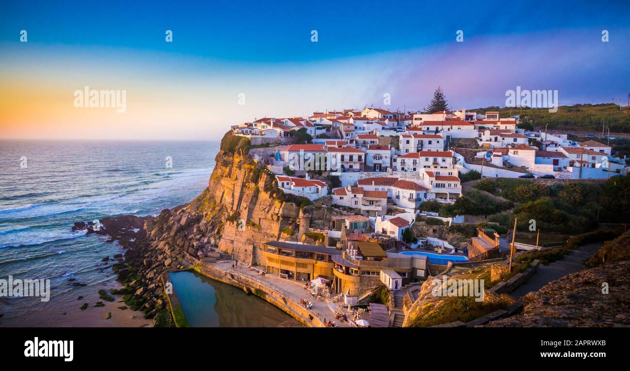 High angle shot of the Plage das Azenhas do Mar Colares in Sintra, Portugal  Stock Photo - Alamy