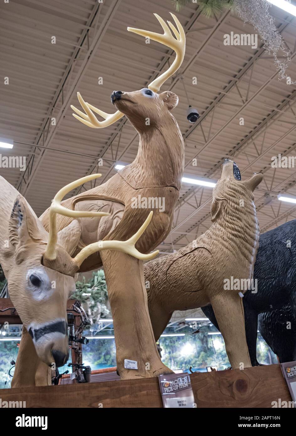 Life size 3D archery targets and decoys for bowhunting season at Bass