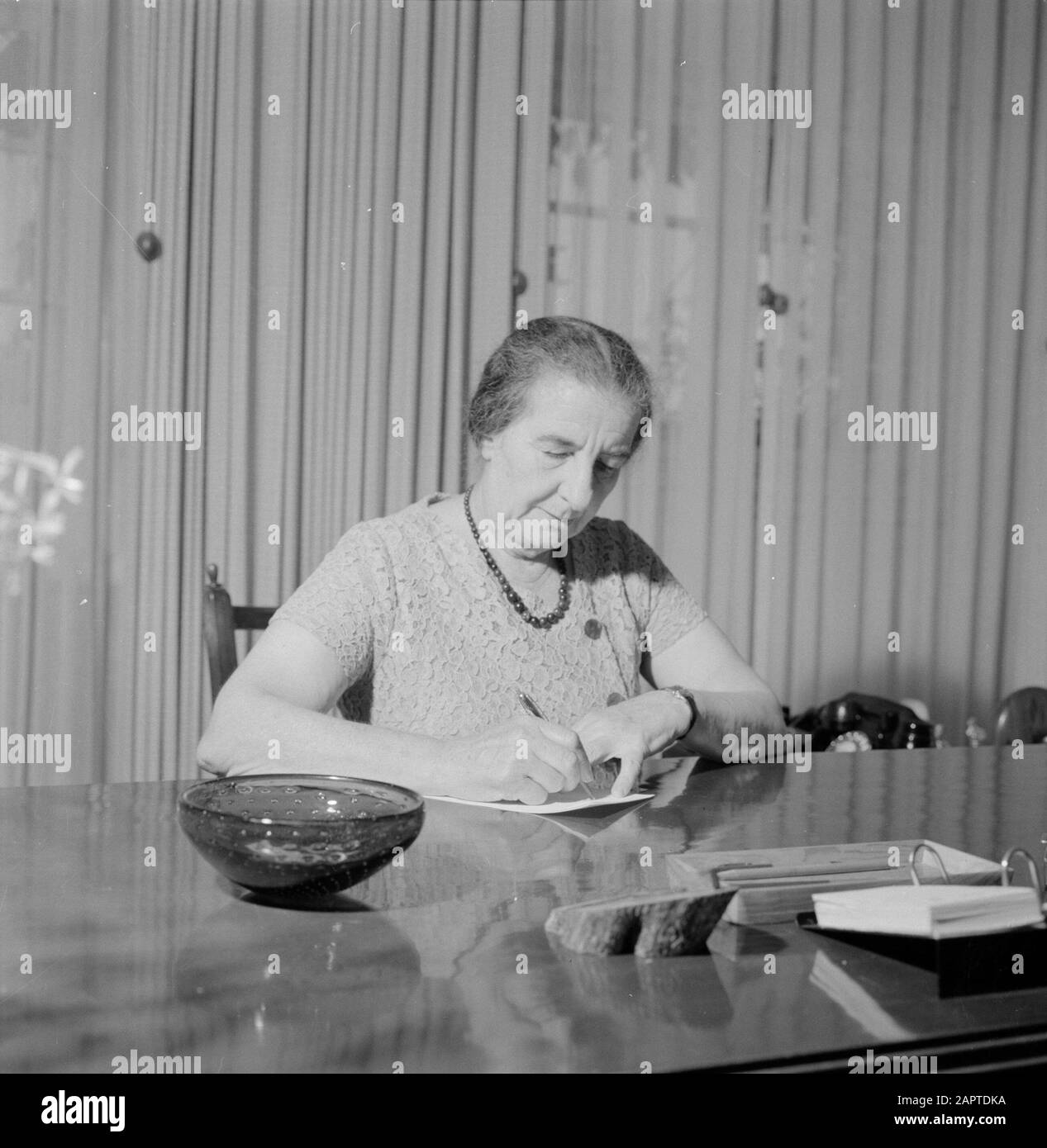 Golda Meir, Minister of Foreign Affairs of Israel Date: January 1, 1964 Location: Israel Keywords: ministers, portraits Personal name: Meir, Golda Stock Photo