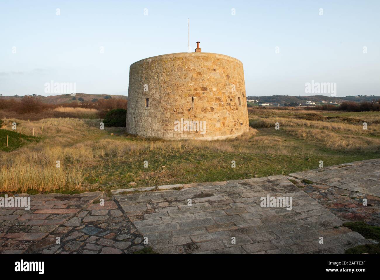 Kemp Tower, St Ouens Bay, Jersey, Channel Islands, Built 1834, Photo: January 2020 Stock Photo