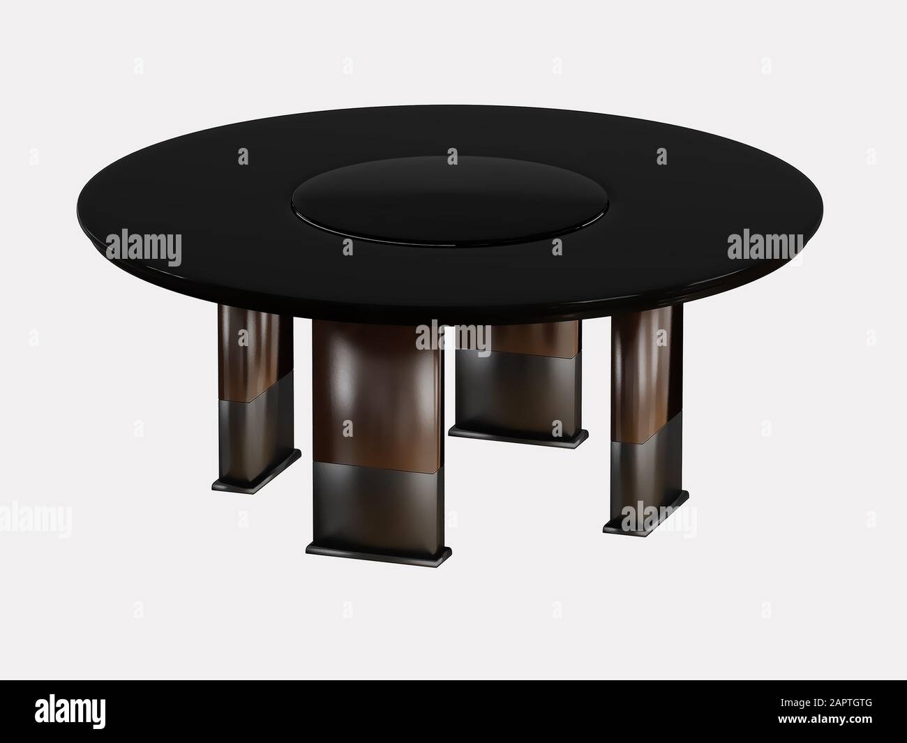 Round Table Rendering Round table on a white background 3d rendering Stock Photo - Alamy