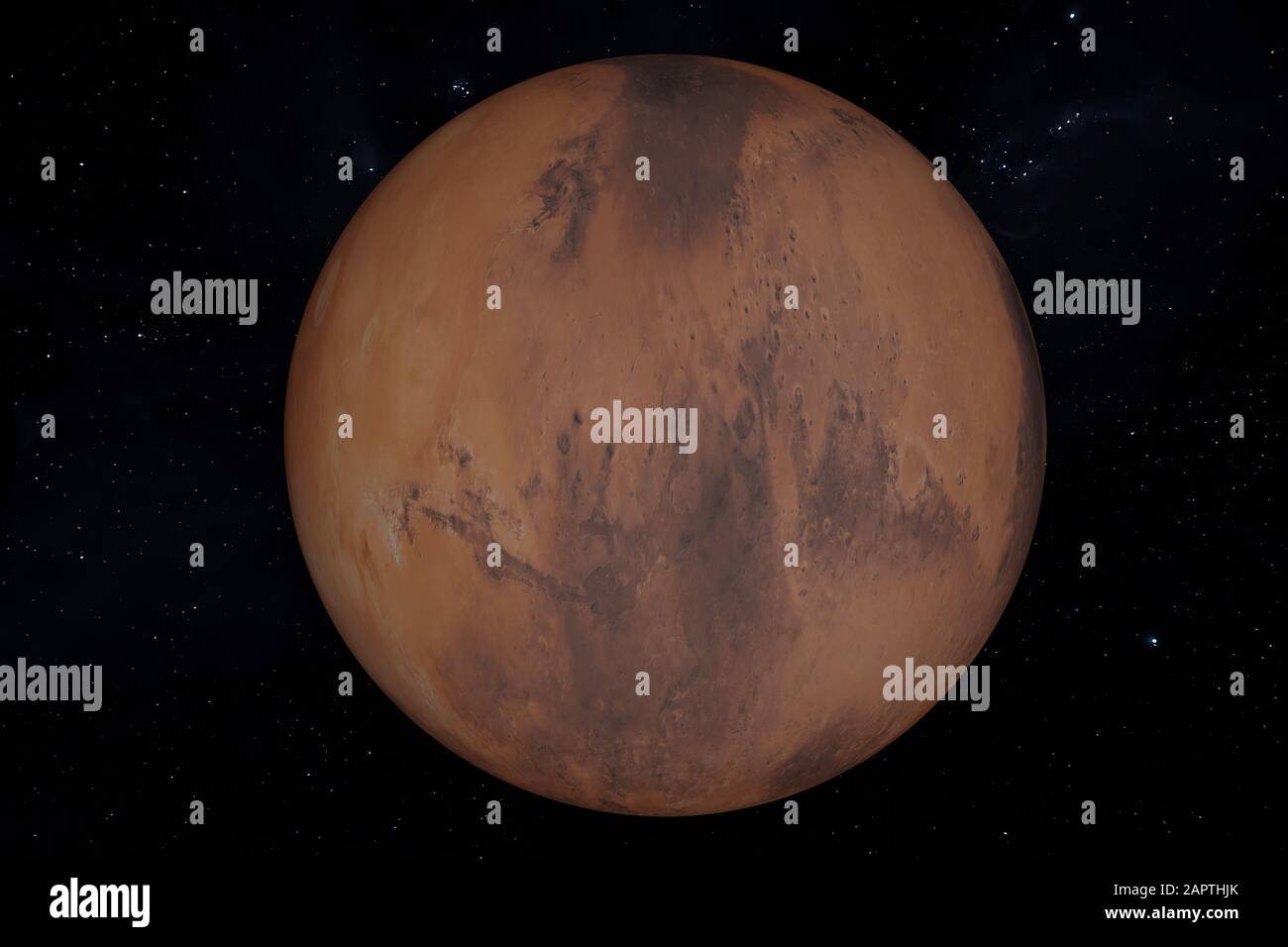 3d Illustration of the Planet Mars on a star background. Stock Photo