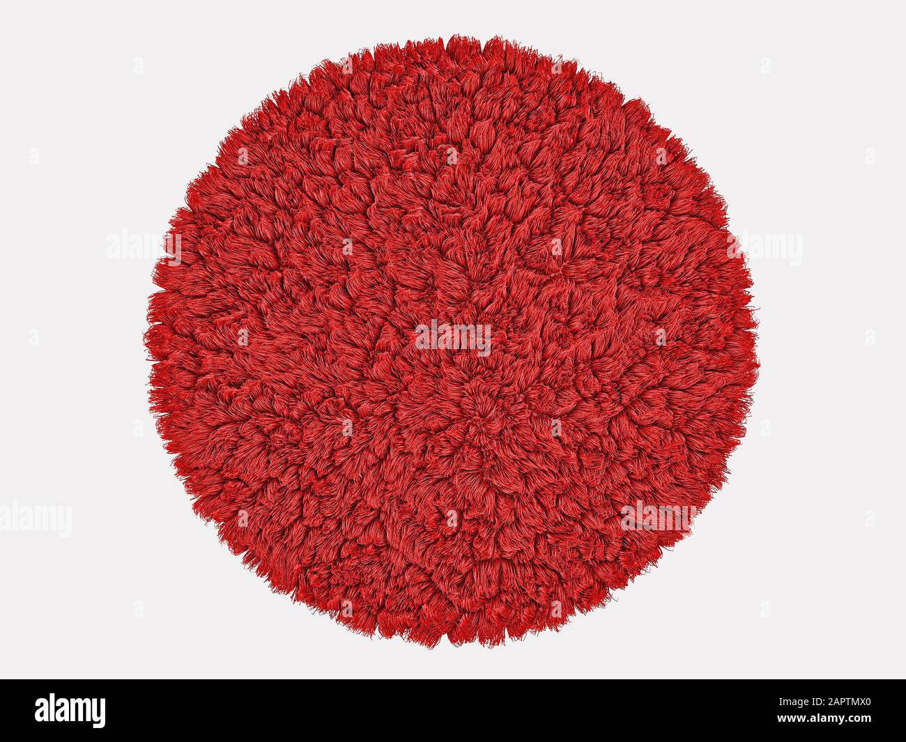 Fluffy round red carpet on a white background 3d rendering Stock Photo Alamy