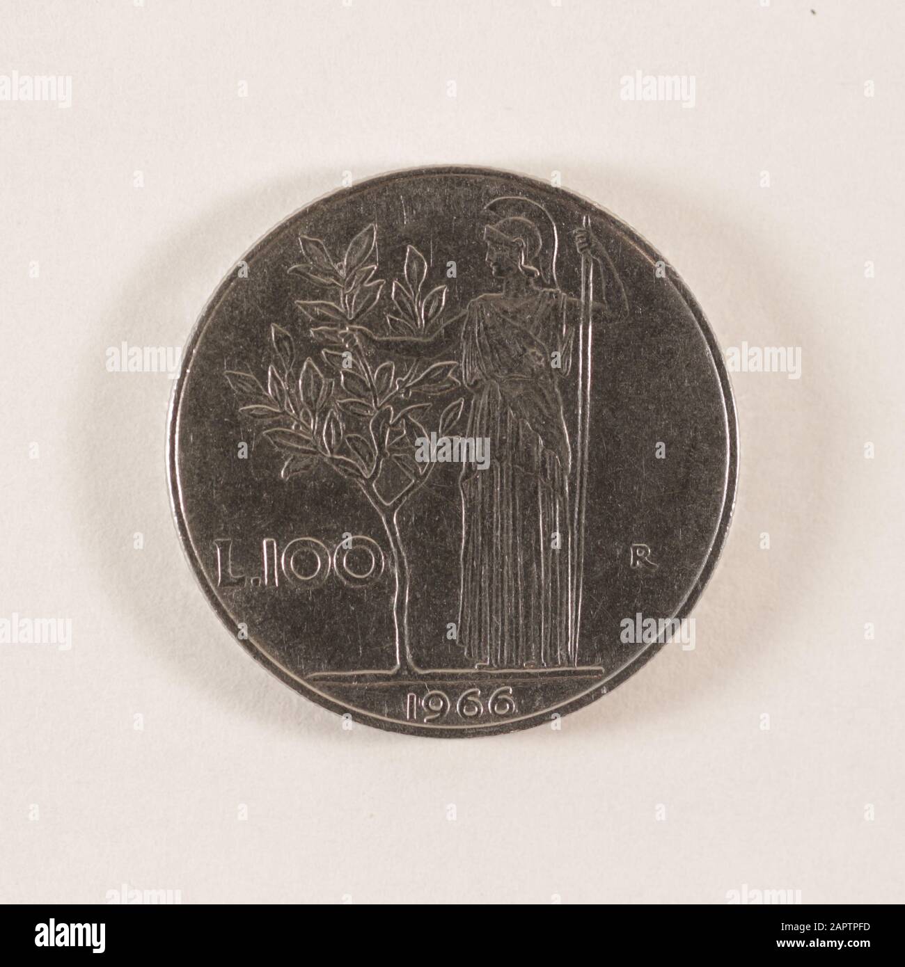 Vorderseite einer ehemaligen Italienischen 100 Lire Münze Stock Photo